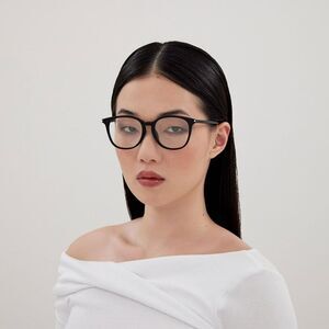 NEW Saint Laurent SL724/F 001 Black Oval Women Eyeglasses